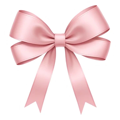 Ultra-thin and long single-loop ribbon bow, light pink, no extra loops, no puffiness, sleek, minimalist, delicate, extremely narrow tails, elegant and refined sticker