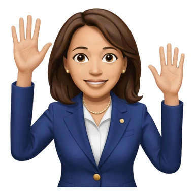 Kamala Harris waving sticker