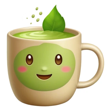 realistic looking matcha in beige mug sticker