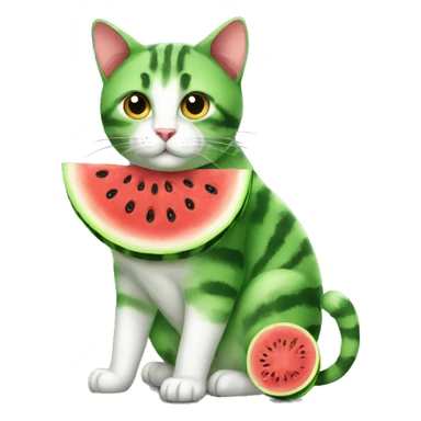 Watermelon summer cat sticker