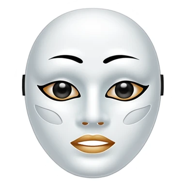 a sheet of white mask pack for face skincare beauty, transpalent holes on eyes and mouth, no real eyes and mouth sticker