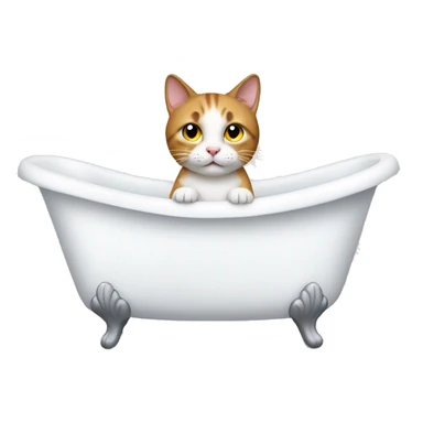 cat in a white bathtub sticker