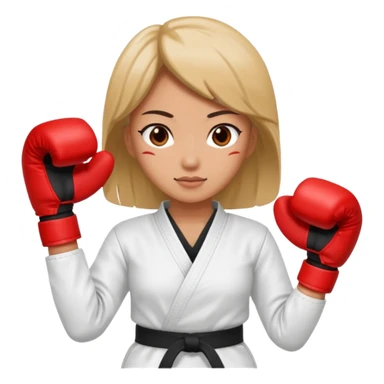 karate lady, red glove sticker
