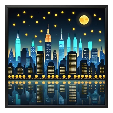 night New York city (iphone emoji styled) sticker