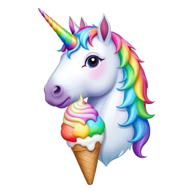 Unicorn with ice cream  sticker