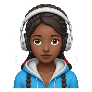 black girl with beats  with twists sticker