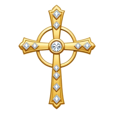 golden cross with diamonds sticker