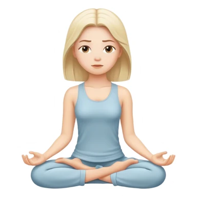 Meditating white girl calm sticker