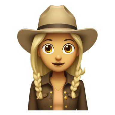 girl with beige cowboy hat, default yellow skin sticker