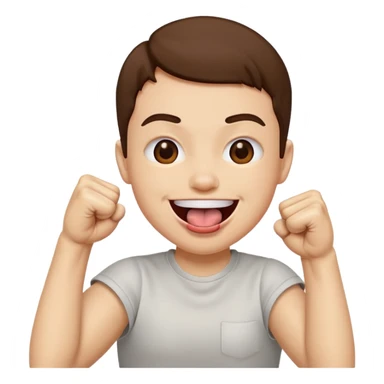 Tongue out face with two fists together sticker