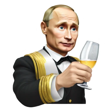 Vladimir Putin drinking champagne  sticker