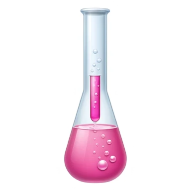 pink liquid in test tube simple bubbling tilted sticker