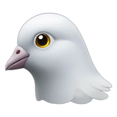 human but with a pigeon head sticker