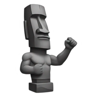 moai statue flexing sticker