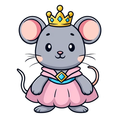 mouse wearing princess costume sticker