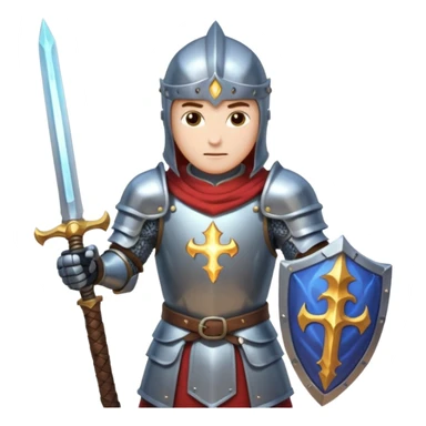 Battle mage: a knight in armor wielding both sword and magic sticker