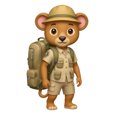  Safari Animal with Backpack  sticker