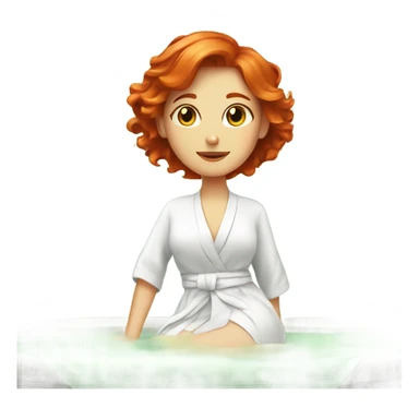 Red hair girl in spa relaxing  sticker