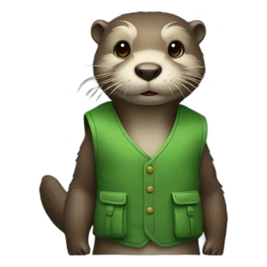 Otter in green vest written "M" sticker