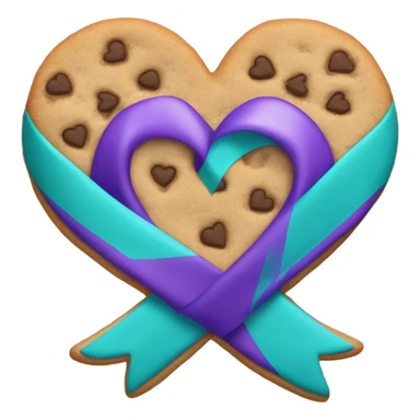 Purple teal Suicide awareness ribbon, cookie heart sticker