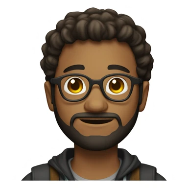 alchemist young brown guy with beard and glasses  sticker