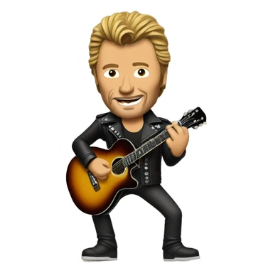 Johnny Hallyday playing guitar sticker