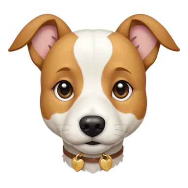 a full body facing front on of a buff white beagle cross jack russell terrier looking dog the size of a kelpie with light brown long ears resting on its face and a light brown patch above one eye and a large snout. the rest of the dog is completely white.  sticker