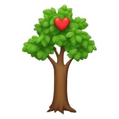 tree with heart leaves sticker