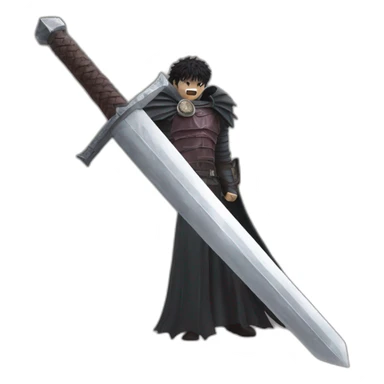 angry berserk guts with large sword sticker