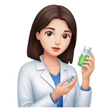 Beautiful brunette girl taking pills  sticker