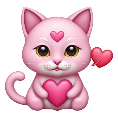 GATITA ENAMORADA CON UN MOÑO CON OJOS DE CORAZON  sticker