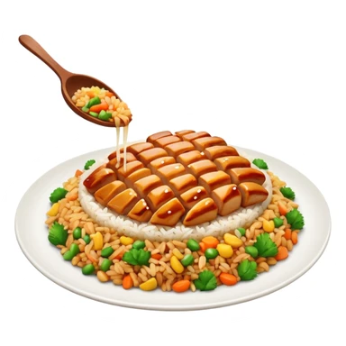 Teriyaki chicken and fried rice sticker