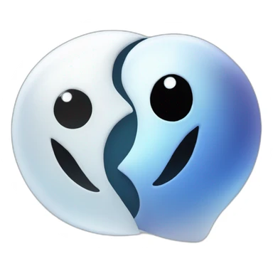 a female ghost and a male ghost flying as a Ying yang sticker