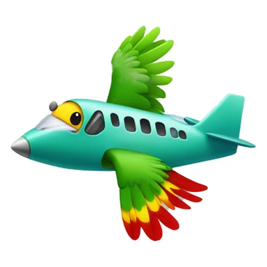 Parrot with airplane engines sticker
