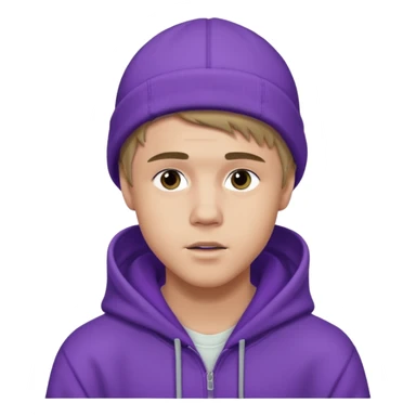 justin bieber, wear purple hoodie sticker