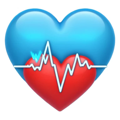 Heart with blue heartbeat sticker