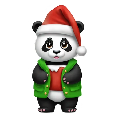 panda vestito da babbo natale  sticker
