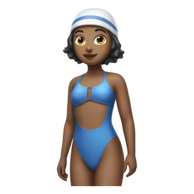 Girl in a swim cap and swimsuit sticker
