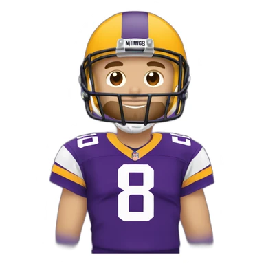 Kirk cousins with number 8 Minnesota Vikings purple jersey sticker