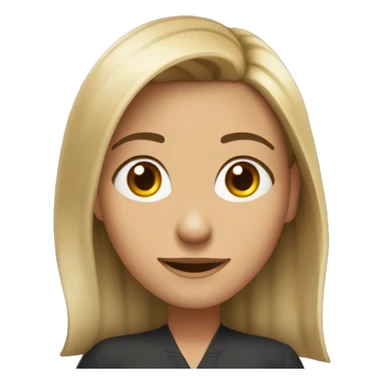 Una profesora morena con el pelo largo un septum de aro finito y una sonrisa saludando sticker