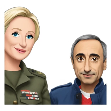 marine le pen avec eric zemmour sticker