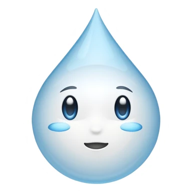 A white water drop sticker