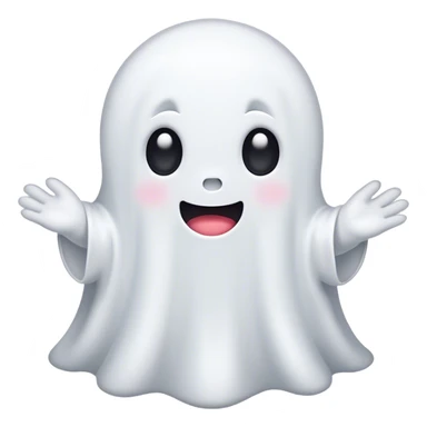 Kawaii white ghost sticker