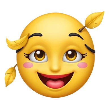Emoji with eyelashes and big lips sticker