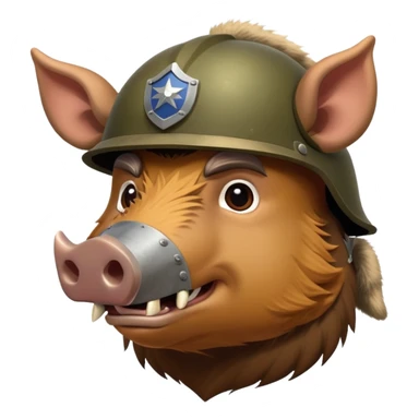 Boar with military helmet sticker