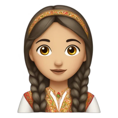 azerbaijani girl in traditional custom sticker