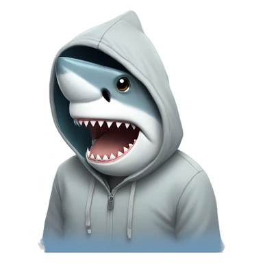 Shark wearing a hoodie sticker