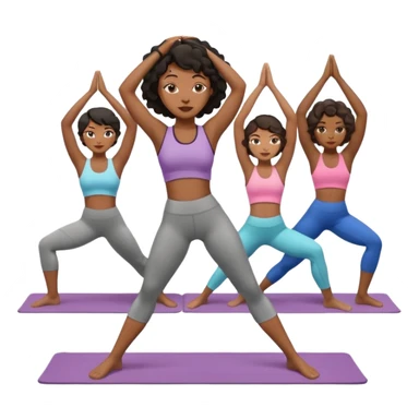 black women doing yoga with short hair wavy cut sticker