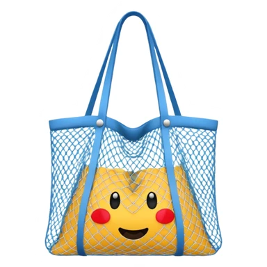 net bag,  mesh storage bag, tote bag, used for shopping, it has two knited handles as bag itself sticker