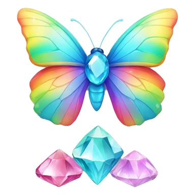 One Rainbow-Diamond-Gem-Butterfly-Crystal-Fly sticker